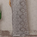 Metallic Silver French Chantilly Lace Saree