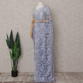Periwinkle Blue French Lace Saree Piece