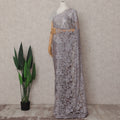 Dove Grey French Lace Saree Piece