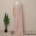 Soft Baby Pink French Chantilly Lace Saree with Bead & Sequin Work 5.5 Meters Length 110 Cms Width Premium Embellished Floral Lace Fabric Elegant Sheer Saree France-D28706 Regal Fabrics