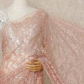 Blush Pink French Chantilly Lace Saree with Bead & Sequin Work 5.5 Meters Length 110 Cms Width Premium Embellished Floral Lace Fabric Elegant Sheer Saree France-D28704 Regal Fabrics