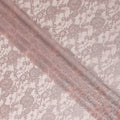 Blush Pink Floral Sheer Designer Synthetic Lace Fabric Elegant Soft Floral Lace Pattern Fabric 110 Cms Width Indonesia Origin-D28530