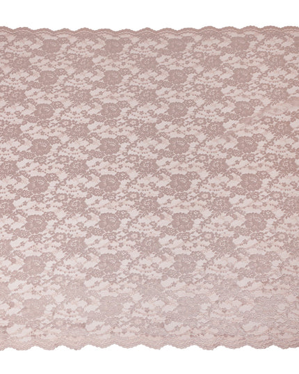 Blush Pink Floral Sheer Designer Synthetic Lace Fabric Elegant Soft Floral Lace Pattern Fabric 110 Cms Width Indonesia Origin-D28530
