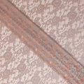 Peach Pink Floral Sheer Designer Synthetic Lace Fabric Elegant Soft Floral Lace Pattern Fabric 110 Cms Width Indonesia Origin-D28533