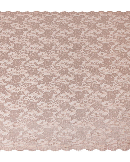 Peach Pink Floral Sheer Designer Synthetic Lace Fabric Elegant Soft Floral Lace Pattern Fabric 110 Cms Width Indonesia Origin-D28533