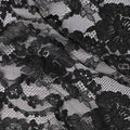 Black Floral Designer Synthetic Lace Fabric Elegant Sheer Floral Pattern Soft Lace Material 110 Cms Width Indonesia Origin-D28539