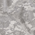 Silver Grey Floral Sheer Designer Synthetic Lace Fabric Elegant Soft Lace Pattern Fabric 110 Cms Width Indonesia Origin-D28529
