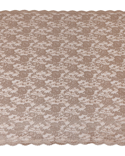 Dusty Rose Floral Designer Synthetic Lace Fabric Elegant Sheer Floral Pattern Soft Lace Material 110 Cms Width Indonesia Origin-D28538