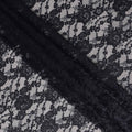 Black Floral Designer Synthetic Lace Fabric Elegant Sheer Floral Pattern Soft Mesh Lace Material 110 Cms Width Indonesia Origin-D28540