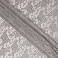 Taupe Grey Floral Sheer Designer Synthetic Lace Fabric Elegant Soft Floral Lace Pattern Fabric 110 Cms Width Indonesia Origin-D28534