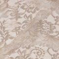 Champagne Beige Floral Scroll Pattern Sheer Synthetic Lace Fabric Elegant Designer Lace Material 110 Cms Width Indonesia Origin-D28528