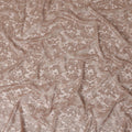 Taupe Floral Designer Synthetic Lace Fabric Elegant Sheer Floral Pattern Soft Lace Material 110 Cms Width Indonesia Origin-D28537