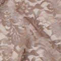 Taupe Floral Designer Synthetic Lace Fabric Elegant Sheer Floral Pattern Soft Lace Material 110 Cms Width Indonesia Origin-D28537