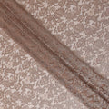 Taupe Floral Designer Synthetic Lace Fabric Elegant Sheer Floral Pattern Soft Lace Material 110 Cms Width Indonesia Origin-D28537