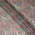Coral Pink Sketch Floral Print Synthetic Crepe Fabric, 110 Cms Width, Made in India-D28297