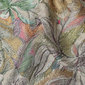 Cream Multicolor Abstract Floral Sketch Print Synthetic Crepe Fabric, 110 Cms Width, Made in India-D28306