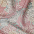 Blush Pink Vintage Peony Floral Print Synthetic Crepe Fabric, 110 Cms Width, Made in India-D28298