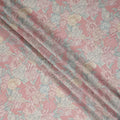 Blush Pink Vintage Peony Floral Print Synthetic Crepe Fabric, 110 Cms Width, Made in India-D28298