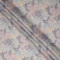 Lavender Purple Vintage Peony Floral Print Synthetic Crepe Fabric, 110 Cms Width, Made in India-D28300