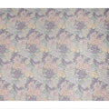 Lavender Purple Vintage Peony Floral Print Synthetic Crepe Fabric, 110 Cms Width, Made in India-D28300