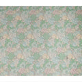 Mint Green Vintage Peony Floral Print Synthetic Crepe Fabric, 110 Cms Width, Made in India-D28301