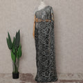 Charcoal Silver Floral French Chantilly Lace Saree