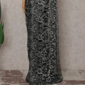 Charcoal Silver Floral French Chantilly Lace Saree