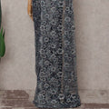Silver Grey Floral French Chantilly Lace Saree