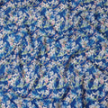 Royal Blue Floral Printed Cotton Satin Fabric 110 Cms Width Soft Smooth Lustrous Dress Material India-D27954 Regal Fabrics