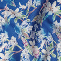 Royal Blue Floral Printed Cotton Satin Fabric 110 Cms Width Soft Smooth Lustrous Dress Material India-D27954 Regal Fabrics