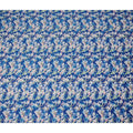 Royal Blue Floral Printed Cotton Satin Fabric 110 Cms Width Soft Smooth Lustrous Dress Material India-D27954 Regal Fabrics