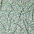 Mint Green Floral Printed Cotton Satin Fabric 110 Cms Width Soft Smooth Lustrous Dress Material India-D27962 Regal Fabrics