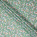 Mint Green Floral Printed Cotton Satin Fabric 110 Cms Width Soft Smooth Lustrous Dress Material India-D27962 Regal Fabrics