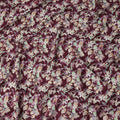 Burgundy Floral Printed Cotton Satin Fabric 110 Cms Width Soft Smooth Lustrous Dress Material India-D27956 Regal Fabrics