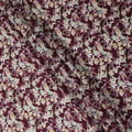Burgundy Floral Printed Cotton Satin Fabric 110 Cms Width Soft Smooth Lustrous Dress Material India-D27956 Regal Fabrics