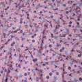 Pink Floral Printed Cotton Satin Fabric 110 Cms Width Soft Smooth Lustrous Dress Material India-D27955 Regal Fabrics