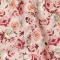 Peach Pink Vintage Floral Print Cotton Satin Fabric, Elegant Rose Blossom Botanical Pattern Smooth Cotton Satin Material for Apparel Sewing Dressmaking, 110 Cms Width, Made In India-D28451 - Regal Fabrics