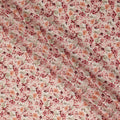 Peach Pink Vintage Floral Print Cotton Satin Fabric, Elegant Rose Blossom Botanical Pattern Smooth Cotton Satin Material for Apparel Sewing Dressmaking, 110 Cms Width, Made In India-D28451 - Regal Fabrics
