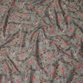 Sage Green Multicolor Paisley Floral Printed Cotton Satin Fabric 110 Cms Width Smooth Lustrous Dress Material India-D28060