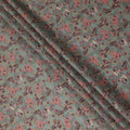 Sage Green Multicolor Paisley Floral Printed Cotton Satin Fabric 110 Cms Width Smooth Lustrous Dress Material India-D28060