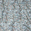 Taupe Blue Watercolor Floral Print Cotton Satin Fabric, Elegant Soft Botanical Blossom Pattern Smooth Cotton Satin Material for Apparel Sewing Dressmaking, 110 Cms Width, Made In India-D28452 - Regal Fabrics