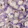 Purple Watercolor Floral Print Cotton Satin Fabric, Elegant Artistic Blossom Botanical Pattern Soft Smooth Cotton Satin Material for Apparel Sewing Dressmaking, 110 Cms Width, Made In India-D28453 - Regal Fabrics