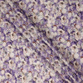 Purple Watercolor Floral Print Cotton Satin Fabric, Elegant Artistic Blossom Botanical Pattern Soft Smooth Cotton Satin Material for Apparel Sewing Dressmaking, 110 Cms Width, Made In India-D28453 - Regal Fabrics