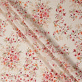 Cream Floral Printed Cotton Lawn Fabric 110 Cms Width Soft Lightweight Breathable Dress Material India-D27946 Regal Fabrics