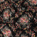 Black Floral Printed Cotton Satin Fabric 110 Cms Width Soft Smooth Lustrous Dress Material India-D27963 Regal Fabrics