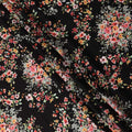 Black Floral Printed Cotton Satin Fabric 110 Cms Width Soft Smooth Lustrous Dress Material India-D27963 Regal Fabrics