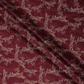 Maroon Paisley Floral Printed Cotton Satin Fabric 110 Cms Width Smooth Lustrous Dressmaking Craft Material India-D28053