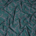 Teal Green Paisley Ornamental Printed Cotton Satin Fabric 110 Cms Width Smooth Lustrous Dressmaking Craft Material India-D28055