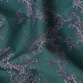 Teal Green Paisley Ornamental Printed Cotton Satin Fabric 110 Cms Width Smooth Lustrous Dressmaking Craft Material India-D28055