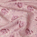 Dusty Pink Rose Floral Printed Cotton Satin Fabric 110 Cms Width Smooth Soft Dress Material India-D28066